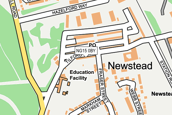 NG15 0BY map - OS OpenMap – Local (Ordnance Survey)