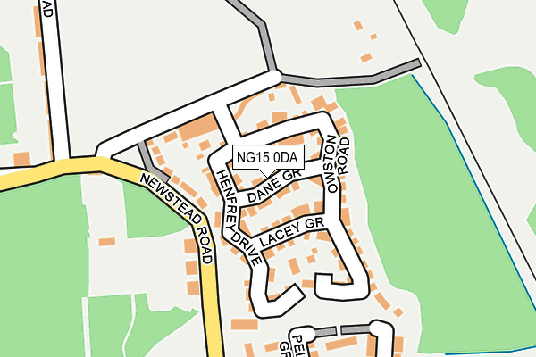 NG15 0DA map - OS OpenMap – Local (Ordnance Survey)