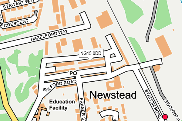 NG15 0DD map - OS OpenMap – Local (Ordnance Survey)