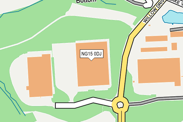 NG15 0DJ map - OS OpenMap – Local (Ordnance Survey)