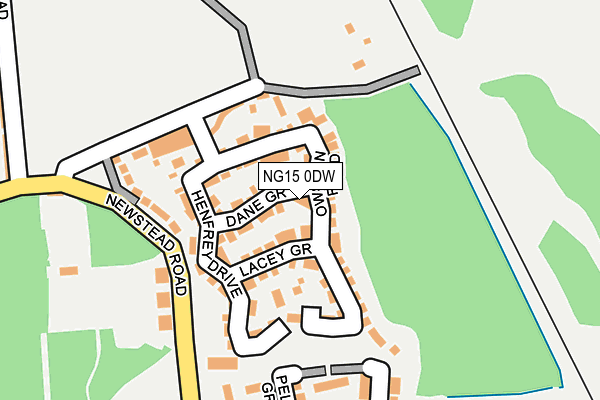 NG15 0DW map - OS OpenMap – Local (Ordnance Survey)