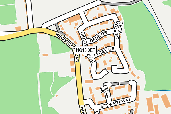 NG15 0EF map - OS OpenMap – Local (Ordnance Survey)