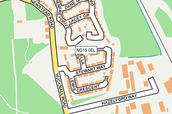 NG15 0EL map - OS OpenMap – Local (Ordnance Survey)