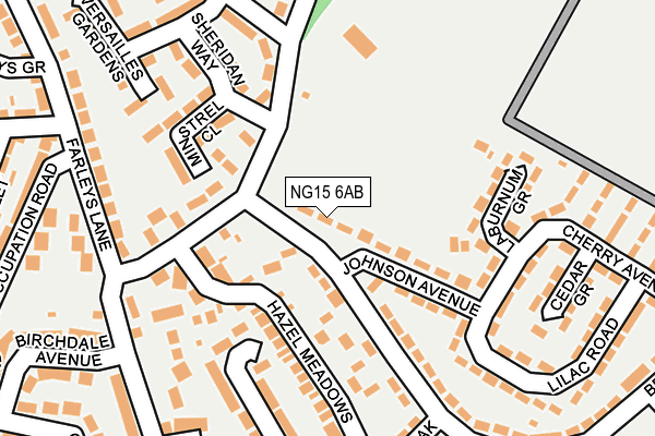 NG15 6AB map - OS OpenMap – Local (Ordnance Survey)