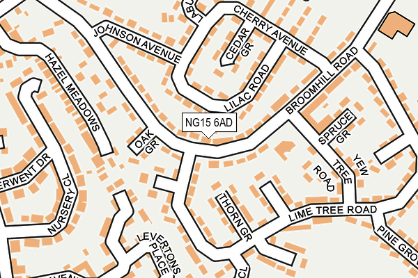 NG15 6AD map - OS OpenMap – Local (Ordnance Survey)