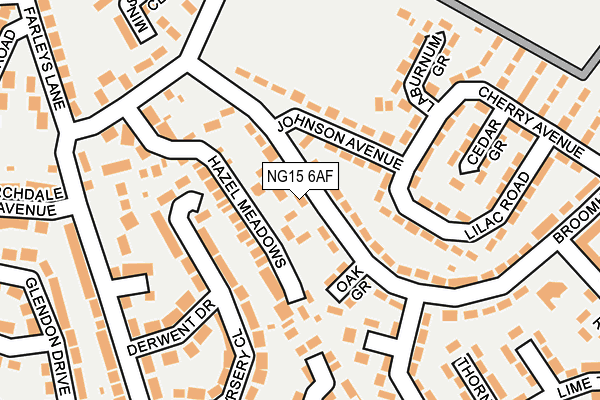 NG15 6AF map - OS OpenMap – Local (Ordnance Survey)