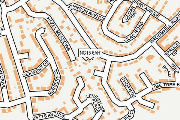 NG15 6AH map - OS OpenMap – Local (Ordnance Survey)