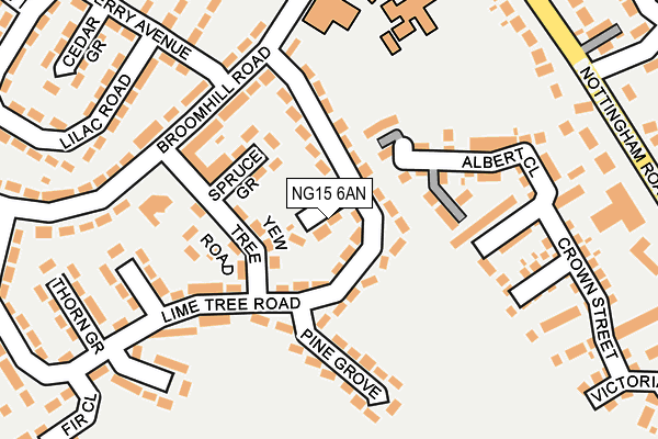 NG15 6AN map - OS OpenMap – Local (Ordnance Survey)