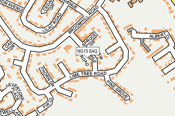 NG15 6AQ map - OS OpenMap – Local (Ordnance Survey)