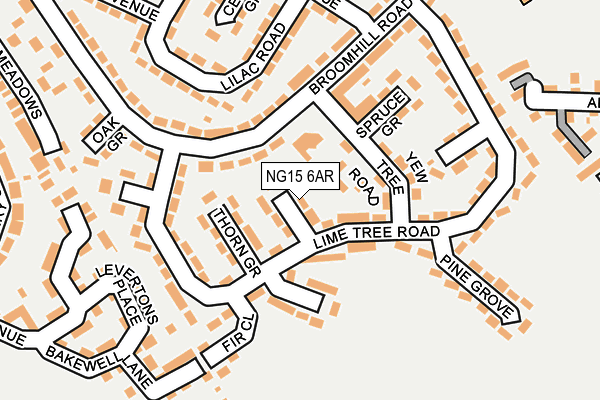 NG15 6AR map - OS OpenMap – Local (Ordnance Survey)