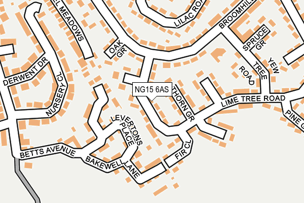 NG15 6AS map - OS OpenMap – Local (Ordnance Survey)