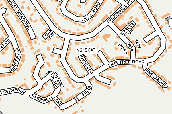 NG15 6AT map - OS OpenMap – Local (Ordnance Survey)