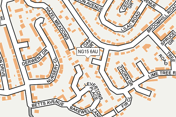 NG15 6AU map - OS OpenMap – Local (Ordnance Survey)