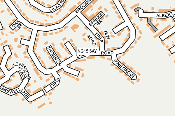 NG15 6AY map - OS OpenMap – Local (Ordnance Survey)
