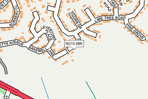 NG15 6BN map - OS OpenMap – Local (Ordnance Survey)