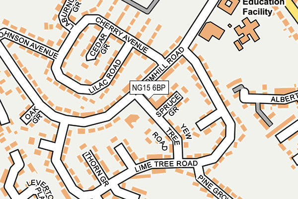 NG15 6BP map - OS OpenMap – Local (Ordnance Survey)
