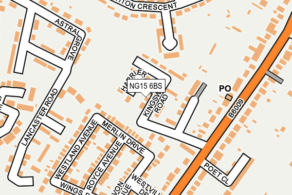 NG15 6BS map - OS OpenMap – Local (Ordnance Survey)