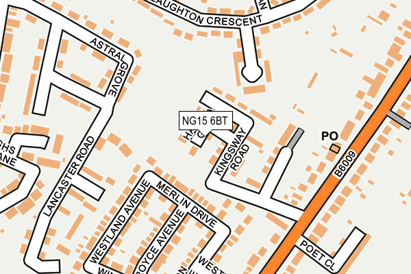 NG15 6BT map - OS OpenMap – Local (Ordnance Survey)