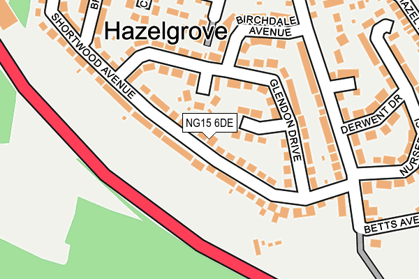 NG15 6DE map - OS OpenMap – Local (Ordnance Survey)