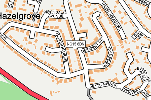 NG15 6DN map - OS OpenMap – Local (Ordnance Survey)