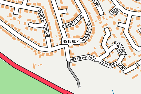 NG15 6DP map - OS OpenMap – Local (Ordnance Survey)