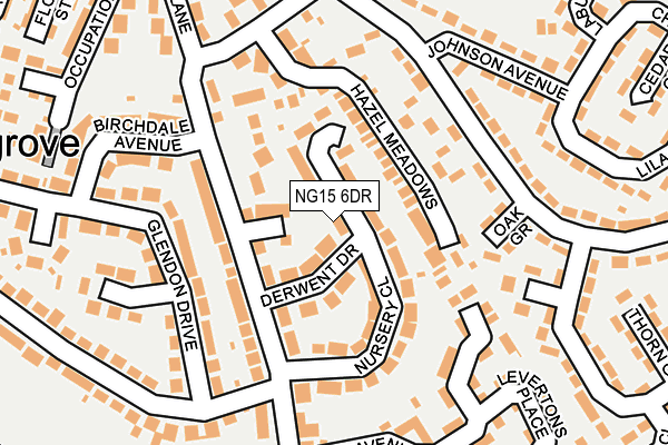 NG15 6DR map - OS OpenMap – Local (Ordnance Survey)
