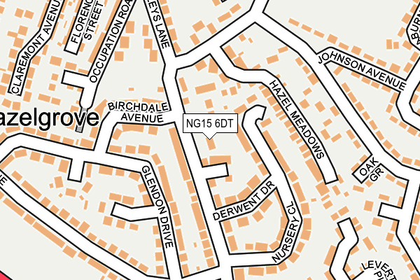 NG15 6DT map - OS OpenMap – Local (Ordnance Survey)