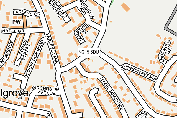 NG15 6DU map - OS OpenMap – Local (Ordnance Survey)
