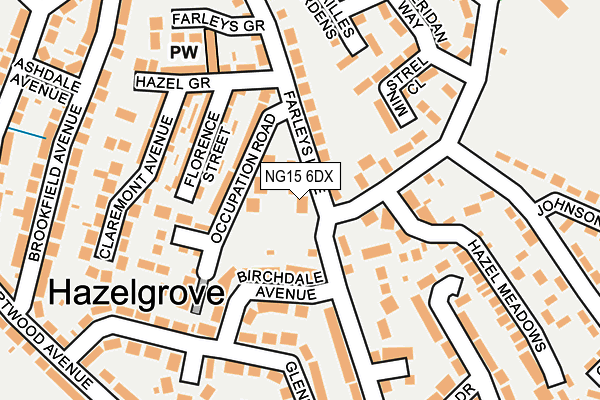 NG15 6DX map - OS OpenMap – Local (Ordnance Survey)