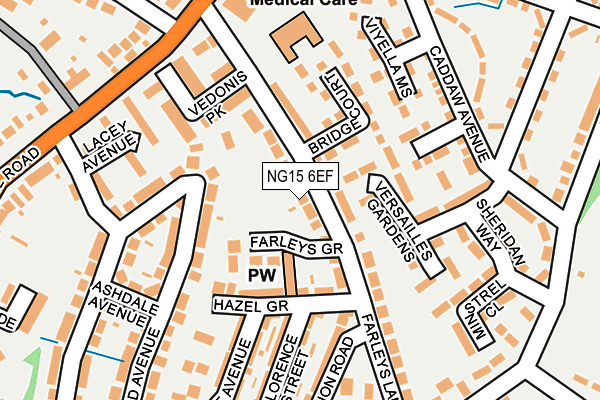 NG15 6EF map - OS OpenMap – Local (Ordnance Survey)