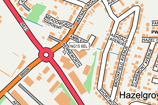 NG15 6EL map - OS OpenMap – Local (Ordnance Survey)