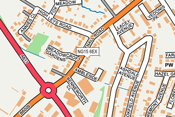 NG15 6EX map - OS OpenMap – Local (Ordnance Survey)