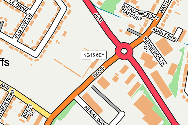NG15 6EY map - OS OpenMap – Local (Ordnance Survey)