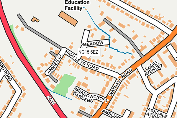 NG15 6EZ map - OS OpenMap – Local (Ordnance Survey)