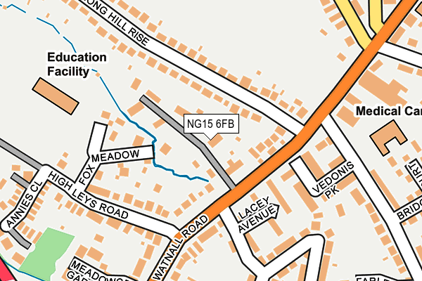 NG15 6FB map - OS OpenMap – Local (Ordnance Survey)