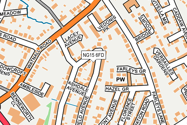 NG15 6FD map - OS OpenMap – Local (Ordnance Survey)
