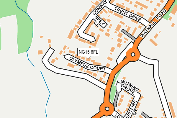 NG15 6FL map - OS OpenMap – Local (Ordnance Survey)