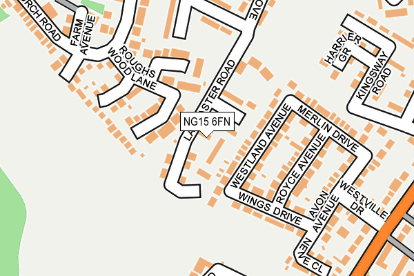 NG15 6FN map - OS OpenMap – Local (Ordnance Survey)