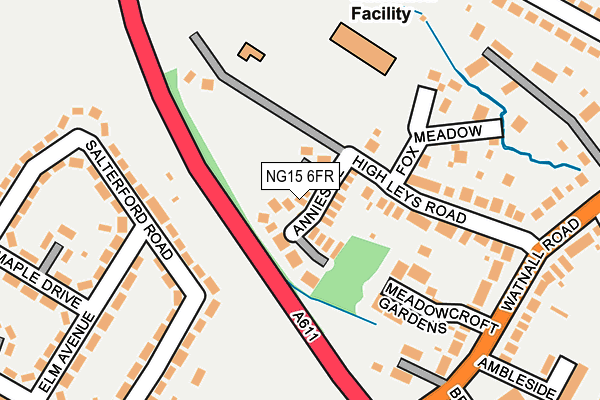 NG15 6FR map - OS OpenMap – Local (Ordnance Survey)