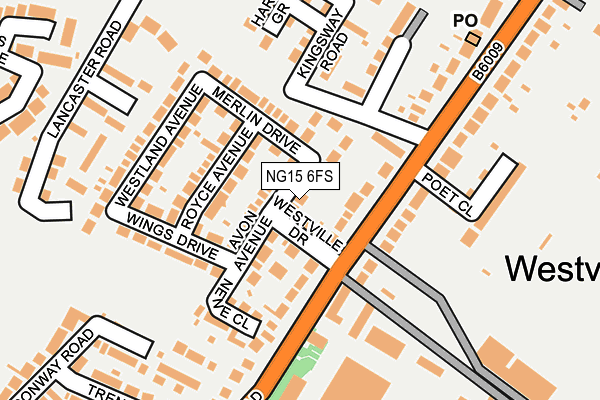 NG15 6FS map - OS OpenMap – Local (Ordnance Survey)