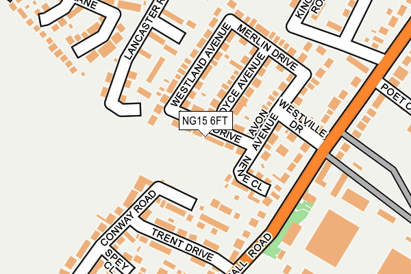 NG15 6FT map - OS OpenMap – Local (Ordnance Survey)