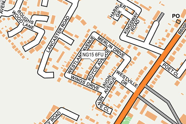 NG15 6FU map - OS OpenMap – Local (Ordnance Survey)