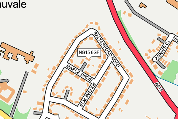 NG15 6GF map - OS OpenMap – Local (Ordnance Survey)