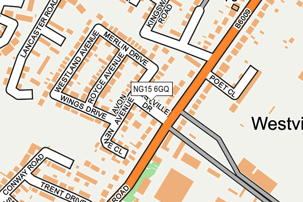 NG15 6GQ map - OS OpenMap – Local (Ordnance Survey)