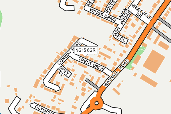 NG15 6GR map - OS OpenMap – Local (Ordnance Survey)