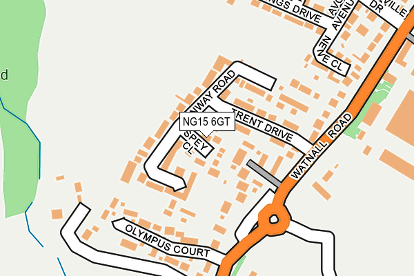 NG15 6GT map - OS OpenMap – Local (Ordnance Survey)