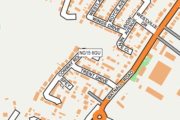 NG15 6GU map - OS OpenMap – Local (Ordnance Survey)