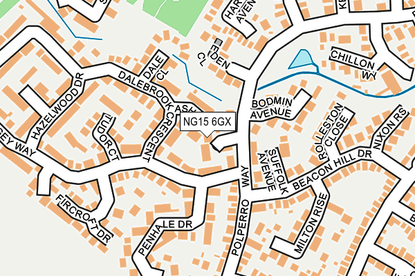 NG15 6GX map - OS OpenMap – Local (Ordnance Survey)