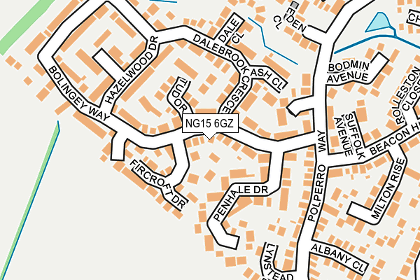 NG15 6GZ map - OS OpenMap – Local (Ordnance Survey)