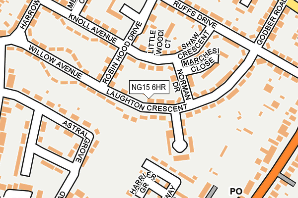 NG15 6HR map - OS OpenMap – Local (Ordnance Survey)